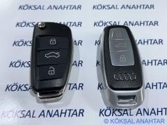 Audi A3, Q2, Q3 Keyless Start & Stop Sustalı Anahtarlı Modeller Için 2023 Silver Audi Kumanda Kabı