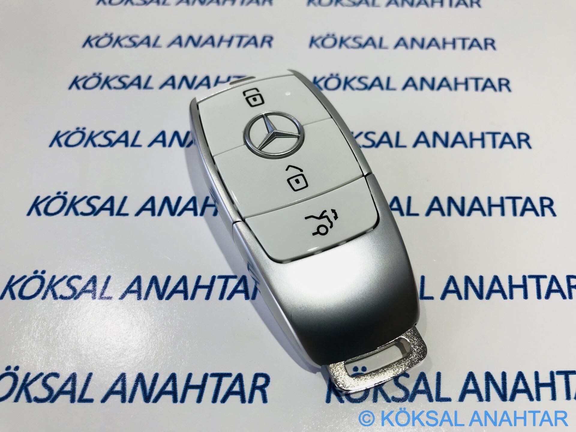 Mercedes-Benz Yeni Nesil Beyaz Renk 3 Tuşlu Smart Kumanda Kabı A, B, C, Cla, Gla, Cls, E Serisi