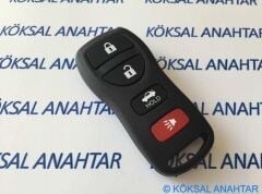 Nissan 4 Tuşlu Panik Butonlu Kumanda Kabı