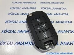 Peugeot 3008, 508, 308, 301 3 Tuşlu Kumanda Kabı