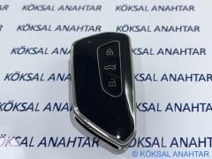 Volkswagen Golf 8, Cupra Leon Formentor, Seat Leon Tarraco, Skoda Octavia Modelleri Için Silikon Anahtar Kılıfı Black