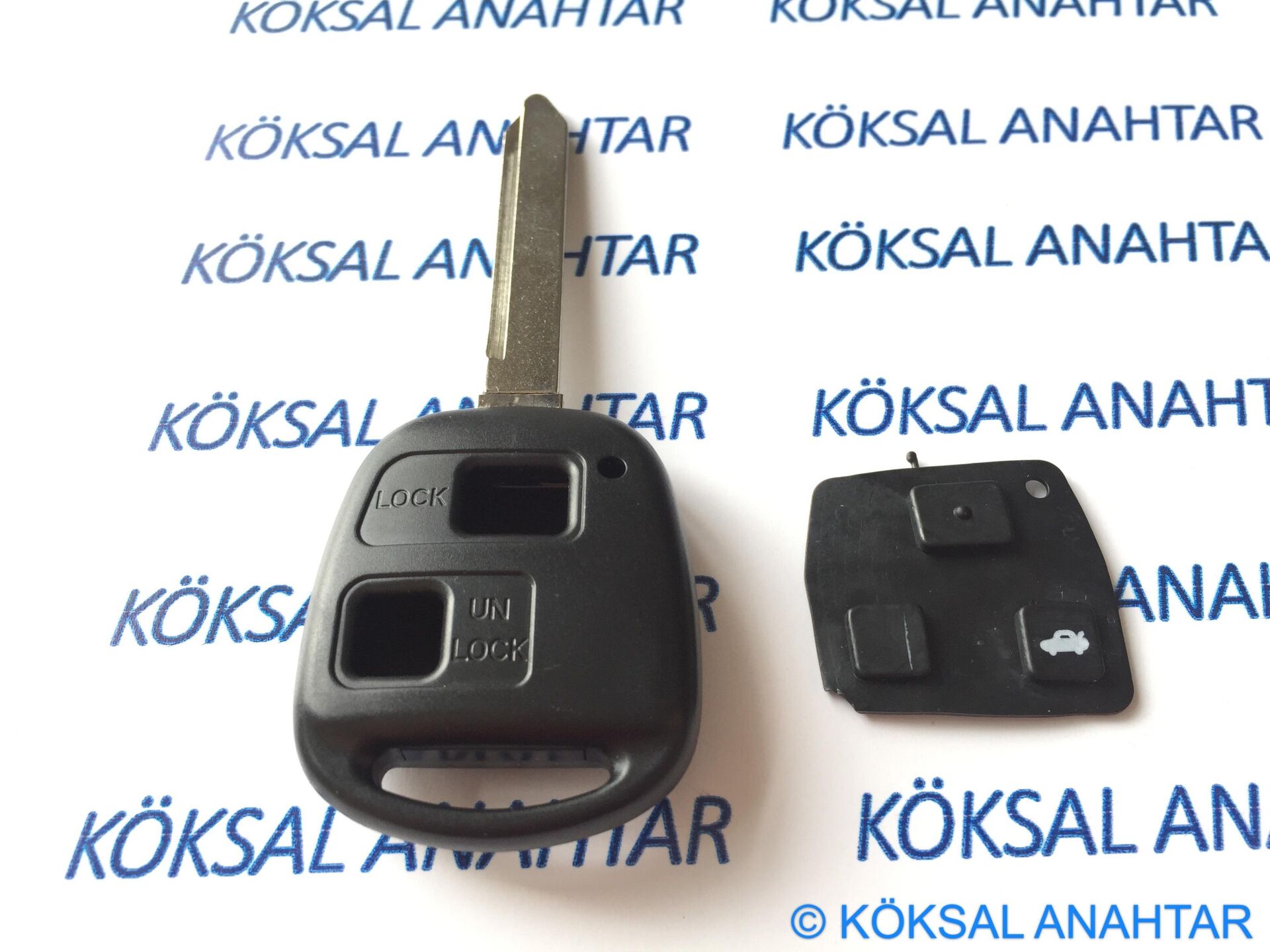 Toyota Corolla 2 Tuşlu Kumanda Kabı + Tuş Takımı (Tek Kanal)