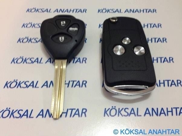 Toyota Auris Camry 3 Tuşlu Dönüşüm Kumanda Kabı