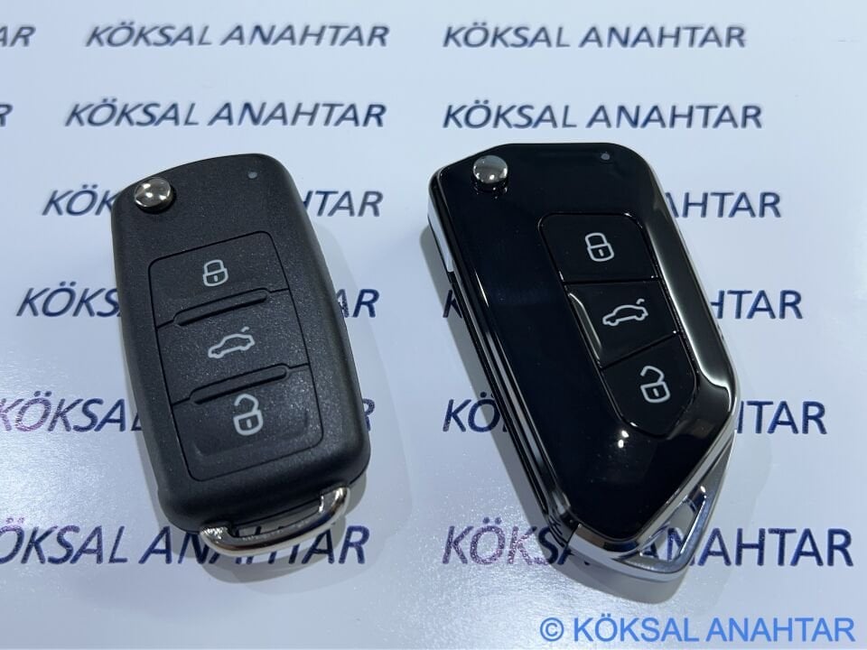 Volkswagen Golf 6, Jetta, Passat, Transporter 3 Tuşlu Yeni Tip Kumanda Kabı