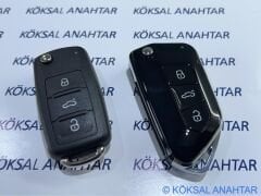 Volkswagen Golf 6, Jetta, Passat, Transporter 3 Tuşlu Yeni Tip Kumanda Kabı