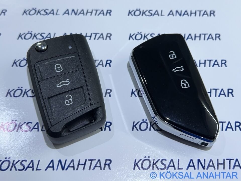 Volkswagen Golf 7, Passat, Polo, T-roc, T-cross, Taigo Keyless Start & Stop Sustalı Anahtarlı Modeller Için Yeni Tip Kumanda Kabı