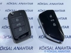 Skoda Octavia, Superb, Scala, Kamiq, Karoq, Kodiaq Keyless Start & Stop Sustalı Anahtarlı Modeller Için Yeni Tip Kumanda Kabı