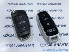Audi A6, Q5, Q7, TT Keyless Start & Stop Sustalı Anahtarlı Modeller Için 2023 Black Audi Kumanda Kabı