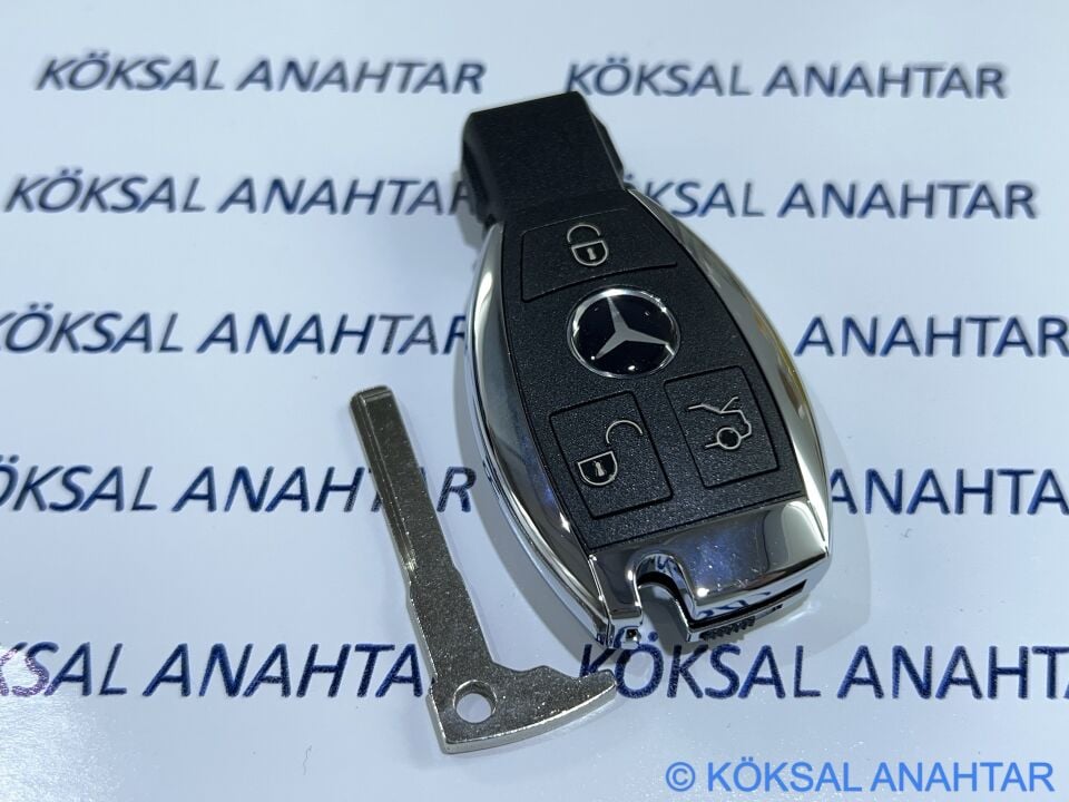 Mercedes-Benz C ve E Serisi 3 Tuşlu Üstten Pil Girişli Smart Kumanda Kabı